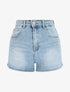 Short délavé coupe droite - Bleu - 1
