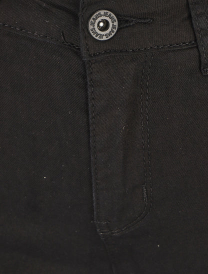 Bermuda push up uni coupe droite - Noir - 3