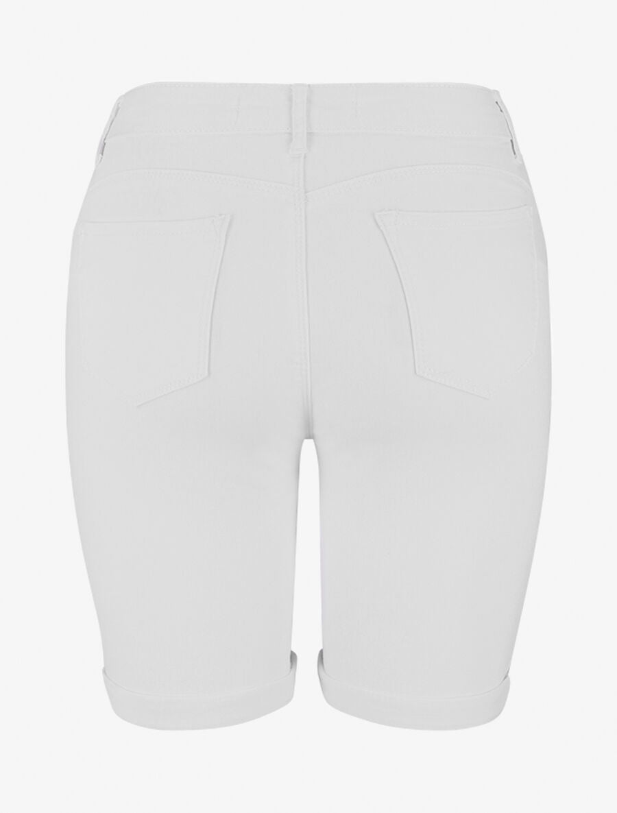 Bermuda push up uni coupe droite - Blanc - 2