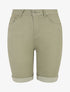 Bermuda push up uni coupe droite - Kaki - 1