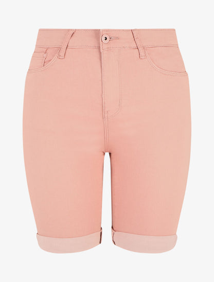 Bermuda push up uni coupe droite - Rose - 5