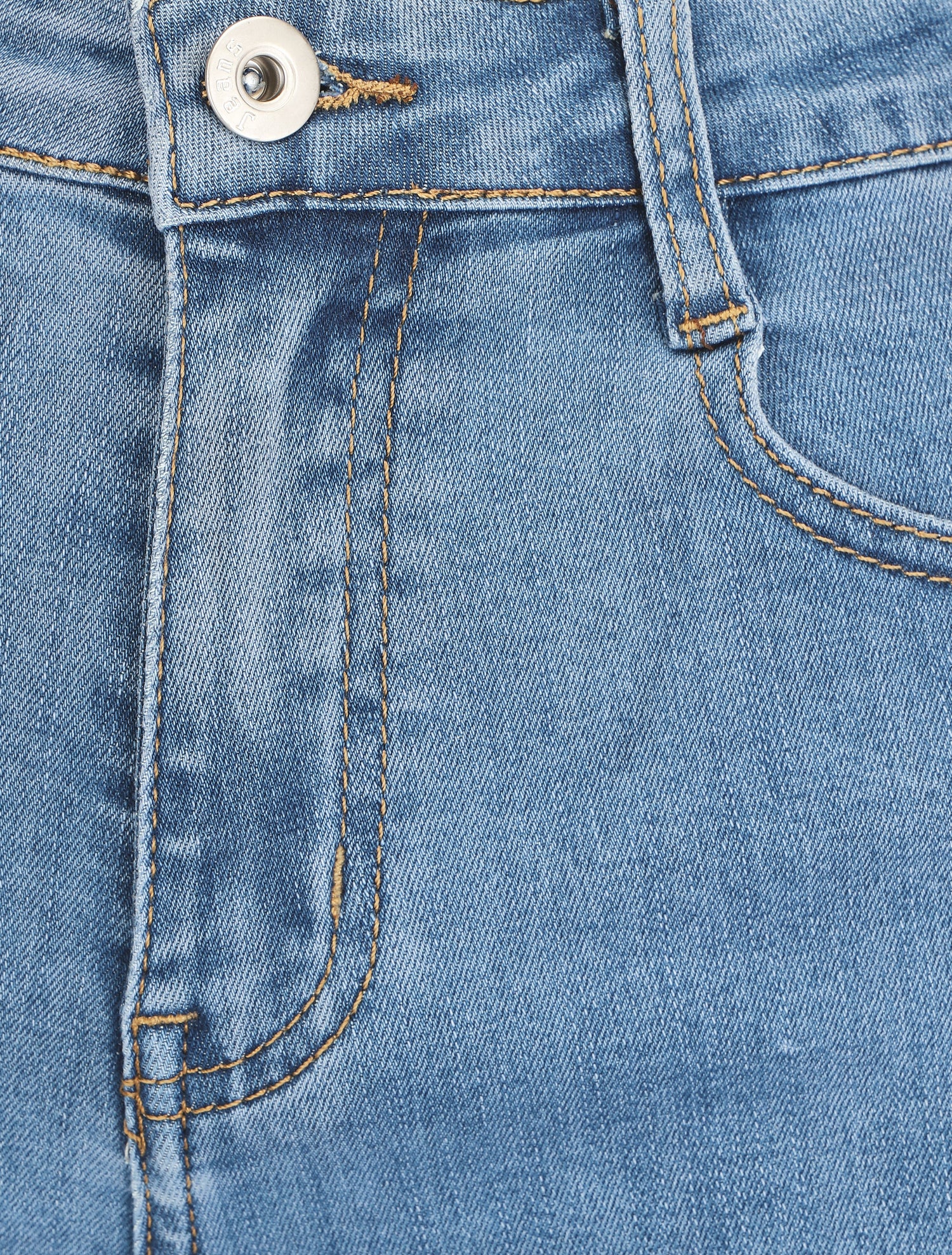Short en jean droit taille haute - Bleu - 3