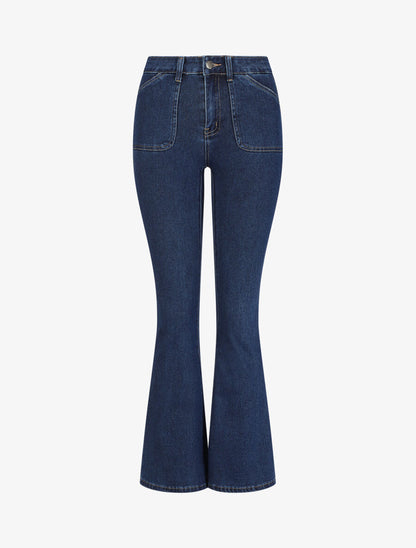 Jean taille standard coupe flare - Bleu - 6