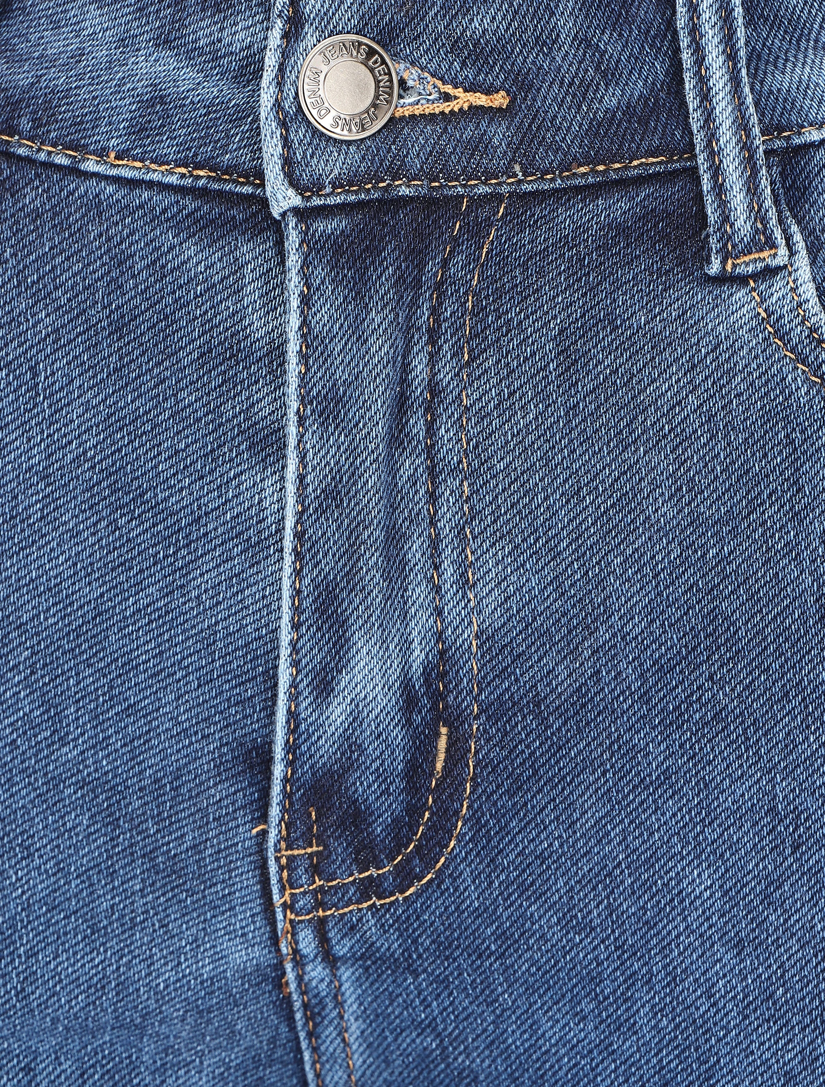 Jean flare à poches arrières à rabat - Bleu - 5