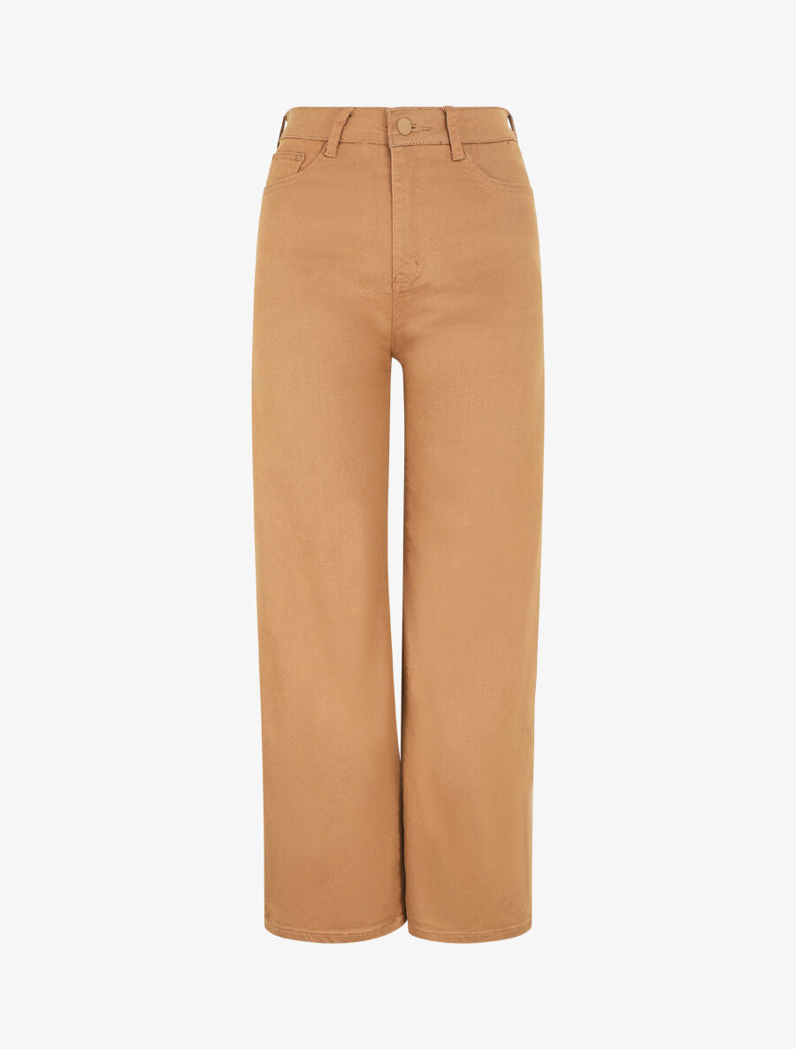 Jean ample taille haute - Camel - 5