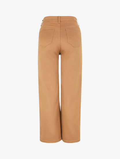 Jean ample taille haute - Camel - 2