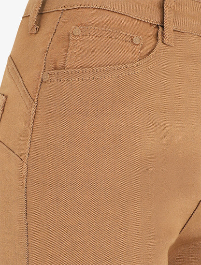 Jean ample taille haute - Camel - 3