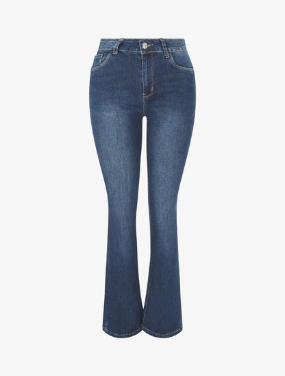 Jean push up coupe bootcut - Bleu - 1