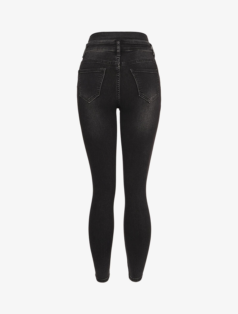 Jean taille empire fendue - Noir - 2