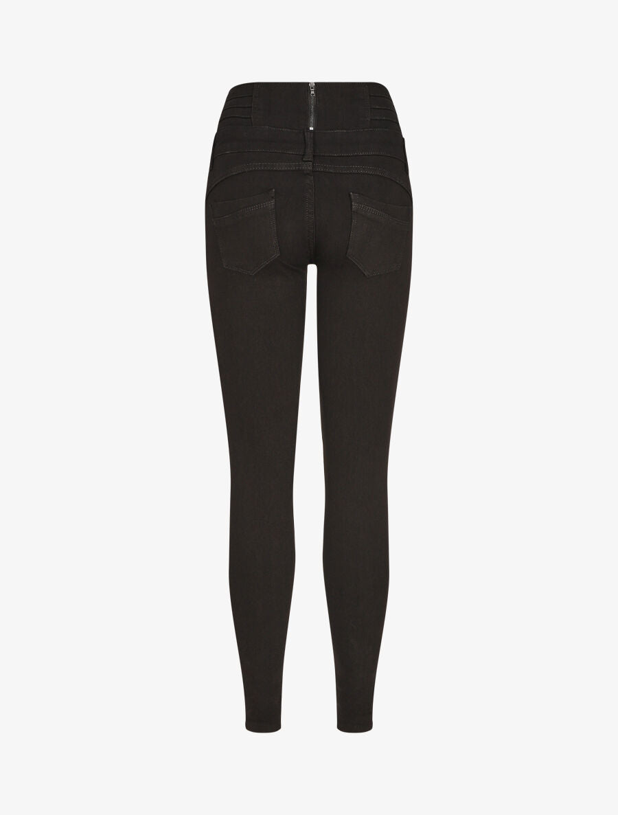 Jean effet ventre gainé coupe skinny - Noir - 2