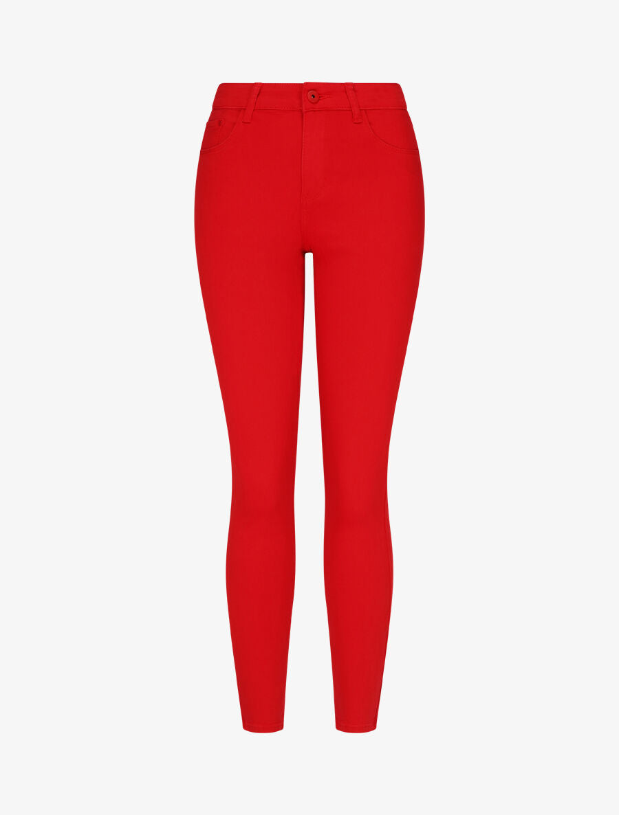 Jean uni push up coupe skinny - Rouge - 5