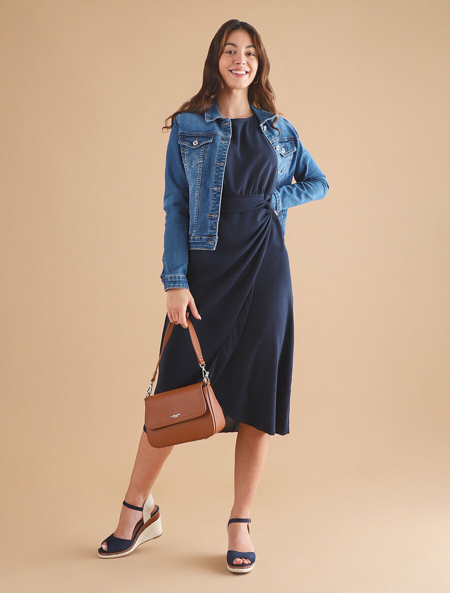 Veste en jean coupe droite - Bleu - 4