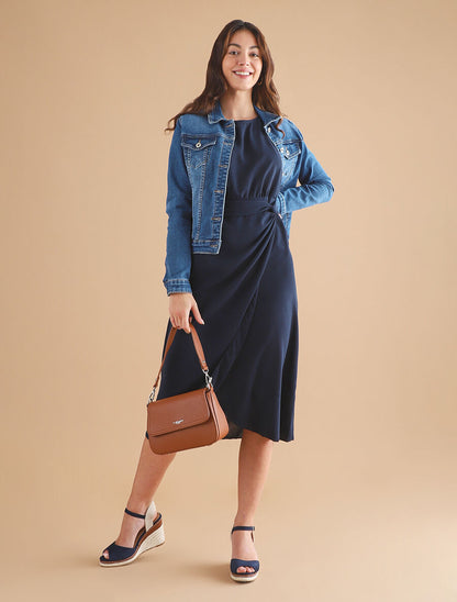 Veste en jean coupe droite - Bleu - 4