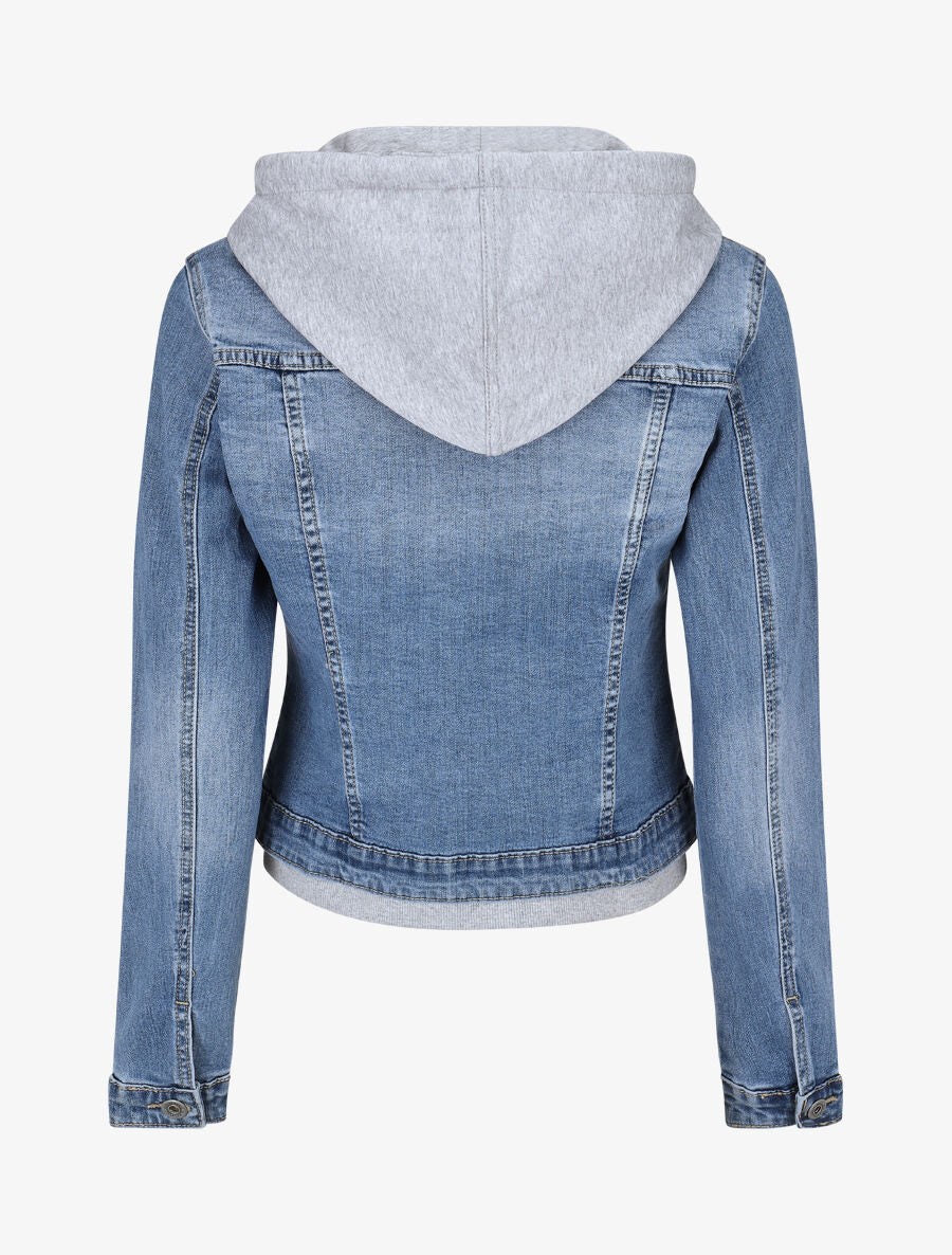 Veste à capuche bi-matière - Bleu - 2