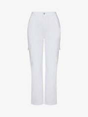 Jean cargo coupe droite - Blanc - 1