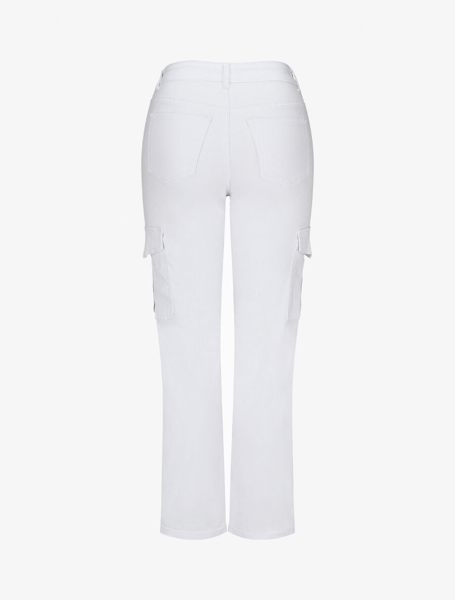 Jean cargo coupe droite - Blanc - 2