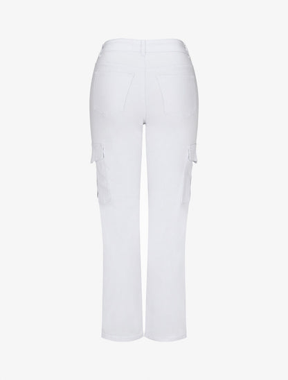 Jean cargo coupe droite - Blanc - 2