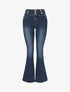 Jean push up à taille haute coupe bootcut - Bleu - 1