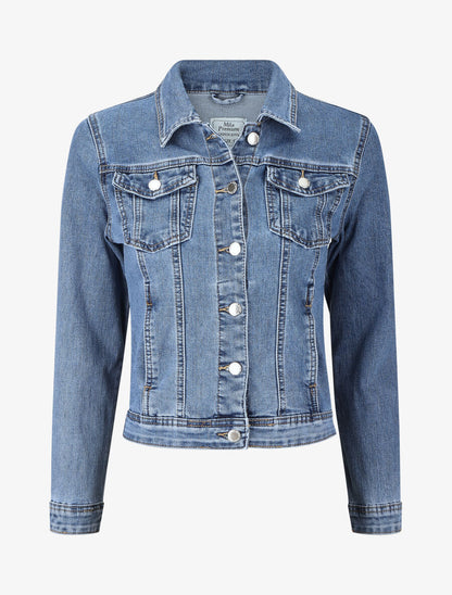 Veste basique en jean - Bleu - 1