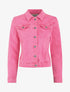 Veste unie en jean - Fushia - 1
