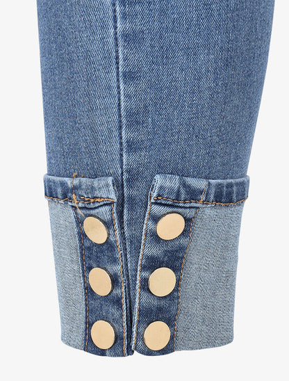 Jean à revers coupe slim - Bleu - 3