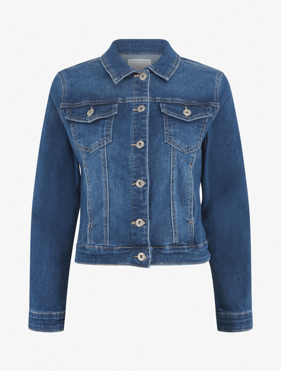 Veste en jean coupe ajustée - Bleu - 1