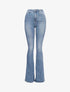 Jean flare délavé extra long à taille standard - Bleu - 1
