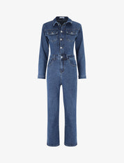 Combinaison en jean droite - Denim - 1
