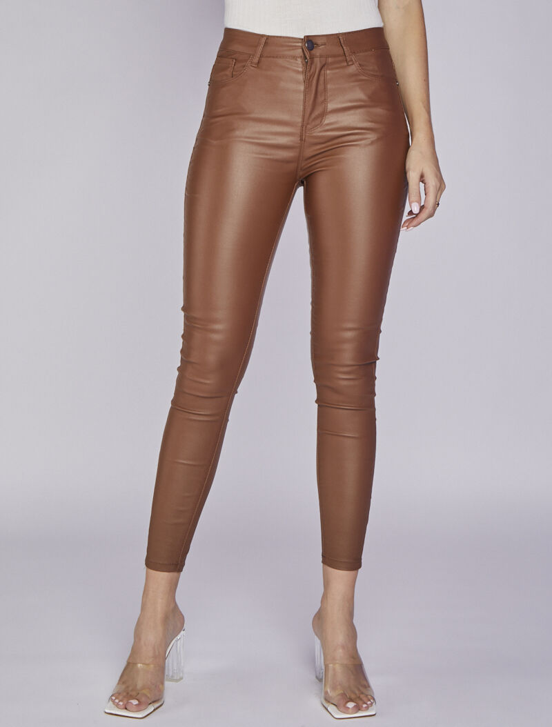 Jean enduit ultra skinny - Camel - 1