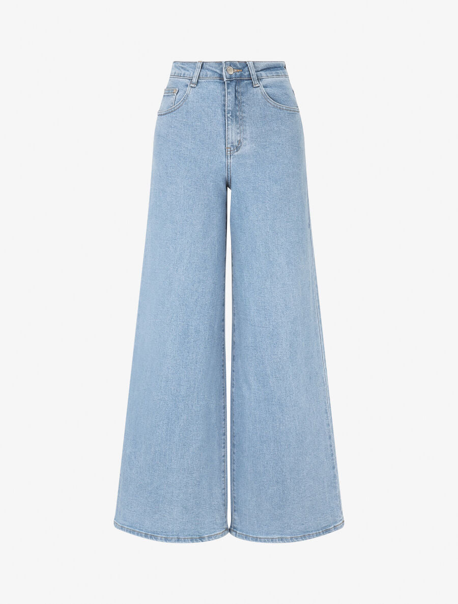 Jean wide leg coupe droite - Bleu clair - 1