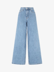 Jean push up wide leg coupe droite - Bleu clair - 1