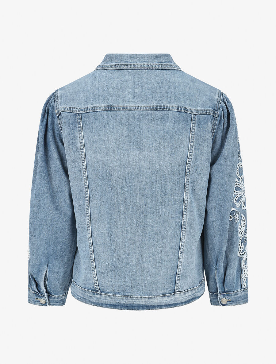 Veste en jean à manches longues stylisées - Bleu - 2