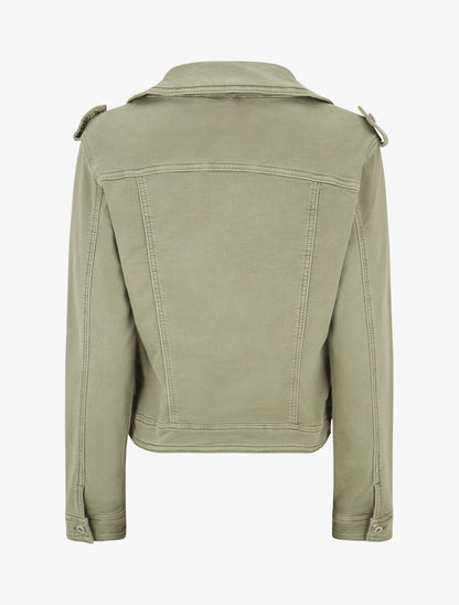 Veste en jean zippée - Kaki - 2