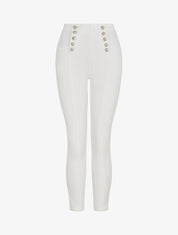 Jean taille haute coupe slim - Blanc - 1