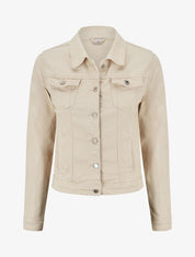 Veste en jean ajustée - Beige - 1