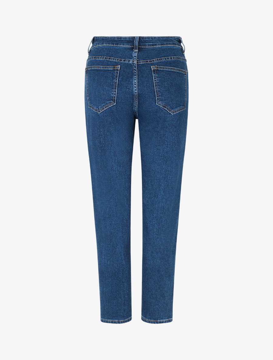 Jean mom à taille standard coupe droite - Bleu - 2