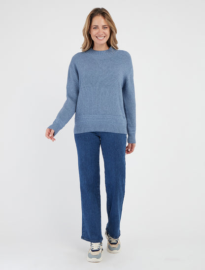 Jean ampio a vita standard - Blu denim