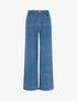 Jean wide leg imprimé python coupe droite - Bleu - 1