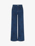 Jean droit taille standard à motif fleuri - Bleu brut - 1