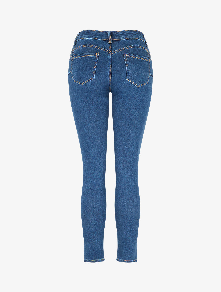Jean taille haute coupe skinny - Bleu - 2