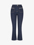 Jean à poches strassées coupe droite - Bleu - 1