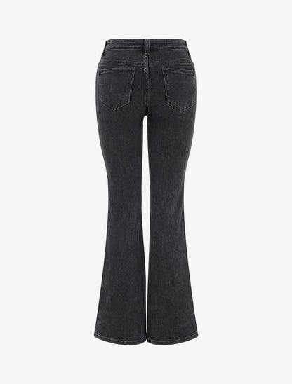 Jean délavé coupe flare - Noir - 2
