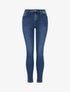 Jean skinny push up délavé - Bleu - 1