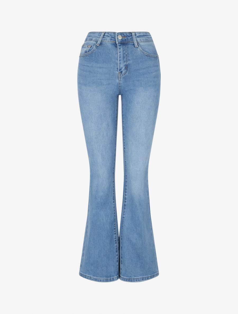 Jean push-up coupe flare - Bleu - 1