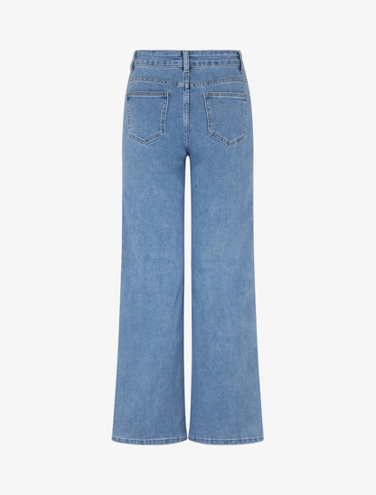 Jean push-up à poches à rabat - Bleu - 2