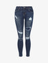 Jean skinny déchiré à taille basse - Bleu - 4