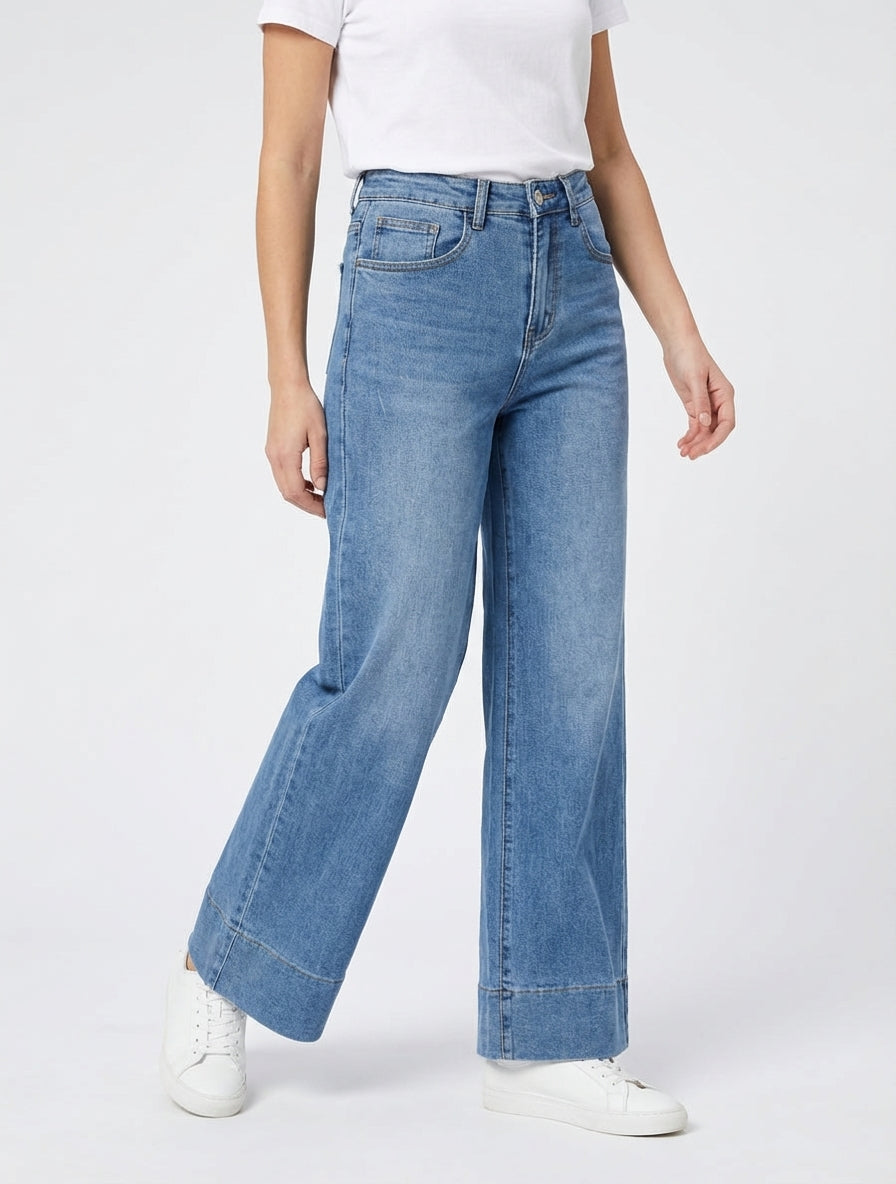 Jean classico a gamba larga taglio dritto - Blu