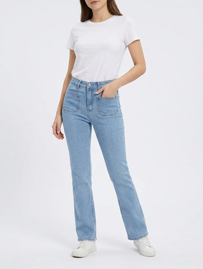 Jean a taglio dritto push up - Blu