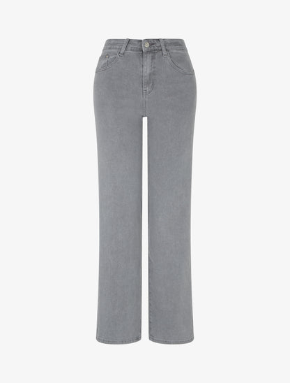 Jean wide leg coupe droite - Gris - 1