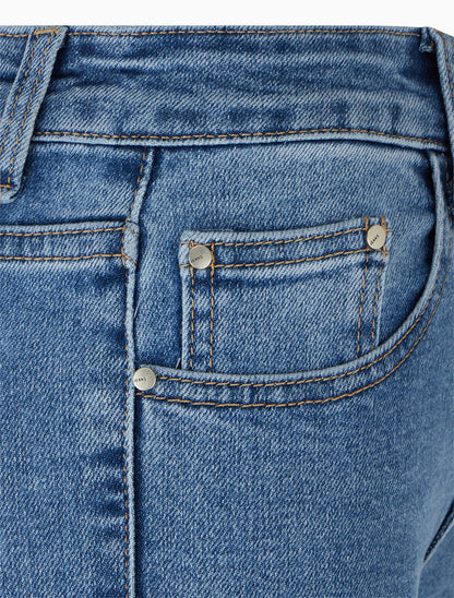 Jean délavé coupe flare - Bleu - 3